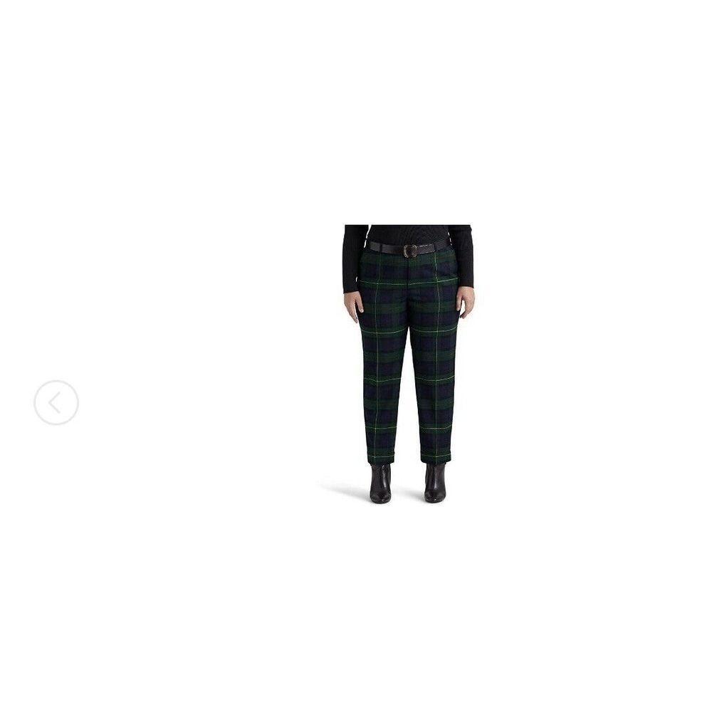 Lauren Ralph Lauren‎ Womens Plus Size Pleated Twill Ankle Pants Size 16W